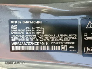 2022 BMW M4 Competition xDrive with VIN WBS43AZ02NCK74610, listed as a Copart auction lot 44002994 with 15,763 mi miles. Bid and sale history available at carsss.com. Image 13.