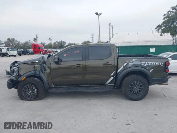 2024 Ford Ranger Raptor with VIN 1FTER4LR2RLE05950, listed as a IAAI auction lot 41590870 with 10,891 mi miles. Bid and sale history available at carsss.com. Image 14.