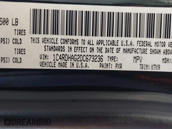 2013 Dodge Durango SXT with VIN 1C4RDHAG2DC673236, listed as a IAAI auction lot 42506024 with 198,215 mi miles and . Bid and sale history available at DreamBid. Image 9.