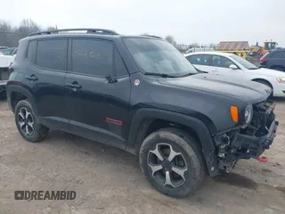 2019 Jeep Renegade Trailhawk with VIN ZACNJBC14KPK76923, listed as a IAAI auction lot 42129210 with 100,238 mi miles and . Bid and sale history available at DreamBid. Image 1.