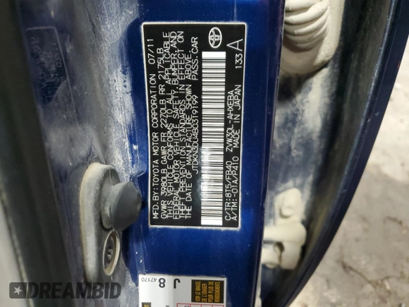 2011 Toyota Prius I with VIN JTDKN3DU4B0319199, listed as a Copart auction lot 85914934 with 317,409 mi miles and Salvage Title. Bid and sale history available at carsss.com. Image 12.