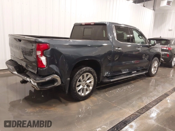 2022 Chevrolet Silverado 1500 LTZ with VIN 1GCUYGEL4NZ187865, listed as a IAAI auction lot 41422797 with 98,524 mi miles and . Bid and sale history available at DreamBid. Image 4.