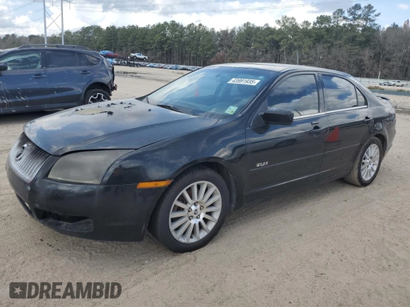 2008 Mercury Milan Premier with VIN 3MEHM08128R609542, listed as a Copart auction lot 43991935 with 0 mi miles and Salvage Title. Bid and sale history available at carsss.com. Image 1.