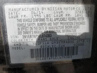 2014 Nissan Sentra SR with VIN 3N1AB7AP1EL674383, listed as a Copart auction lot 41701245 with 0 mi miles and Salvage Title. Bid and sale history available at carsss.com. Image 12.