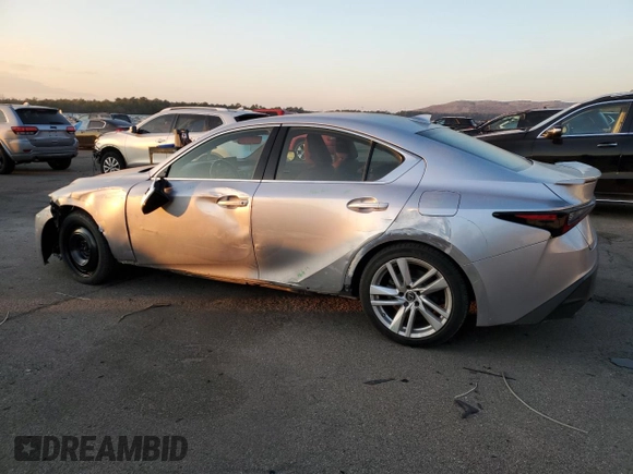 2021 Lexus IS with VIN JTHC81F24M5043624, listed as a Copart auction lot 89098095 with 23,371 mi miles and Salvage Title. Bid and sale history available at carsss.com. Image 2.