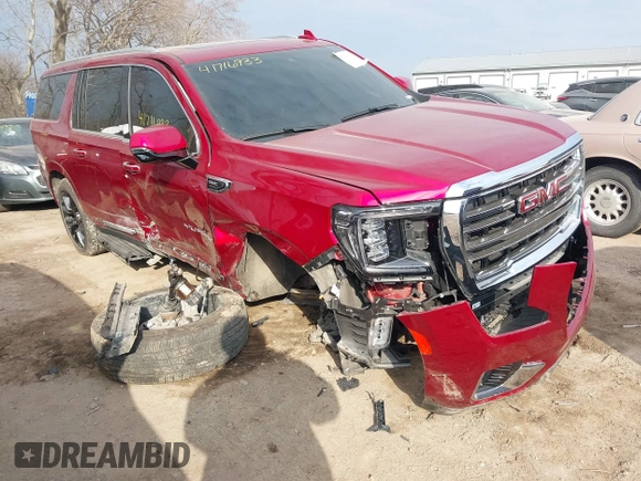 2023 GMC Yukon XL SLT z VIN 1GKS2GKDXPR314163, wystawiony jako IAAI lot #41716933 z przebiegiem 42 963 mil mil oraz . Historia ofert i sprzedaży dostępna na DreamBid. Obrazek 1.