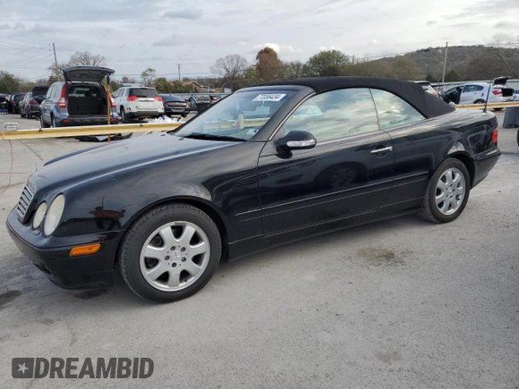 2002 Mercedes-Benz CLK 320/430 with VIN WDBLK65G02T096356, listed as a Copart auction lot 77056434 with 101,971 mi miles and Clean Title. Bid and sale history available at DreamBid. Image 1.