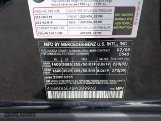 2008 Mercedes-Benz M-Class 3.5L with VIN 4JGBB86E48A389960, listed as a IAAI auction lot 41971522 with 207,274 mi miles. Bid and sale history available at carsss.com. Image 9.