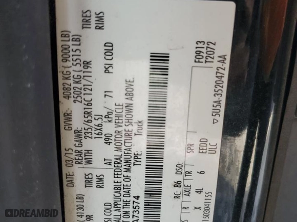 2015 Ford Transit Cargo Van with VIN 1FTYR2CM5FKA73574, listed as a Copart auction lot 88373155 with 231,278 mi miles and Salvage Title. Bid and sale history available at carsss.com. Image 13.