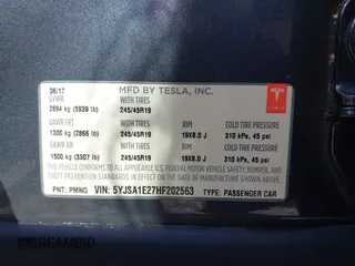 2017 Tesla Model S 100D with VIN 5YJSA1E27HF202563, listed as a IAAI auction lot 42460702 with 71,715 mi miles and . Bid and sale history available at DreamBid. Image 9.
