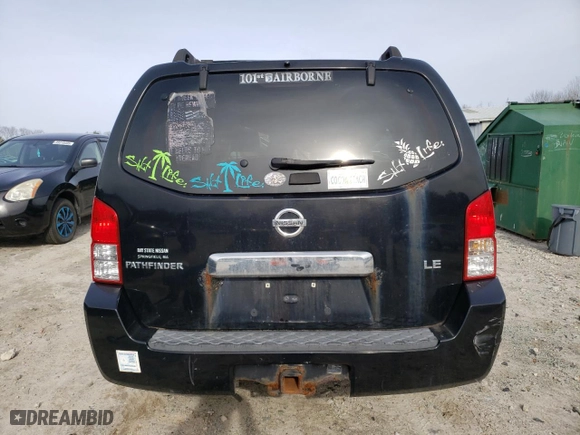2005 Nissan Pathfinder LE with VIN 5N1AR18WX5C700361, listed as a Copart auction lot 50921015 with 267,873 mi miles and Clean Title. Bid and sale history available at carsss.com. Image 6.