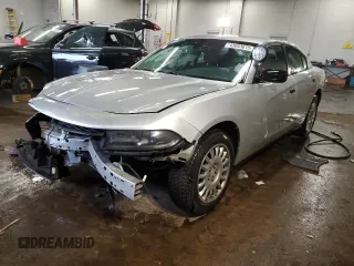 2018 Dodge Charger Police with VIN 2C3CDXKT1JH330040, listed as a Copart auction lot 43053615 with 116,523 mi miles and Salvage Title. Bid and sale history available at carsss.com. Image 1.