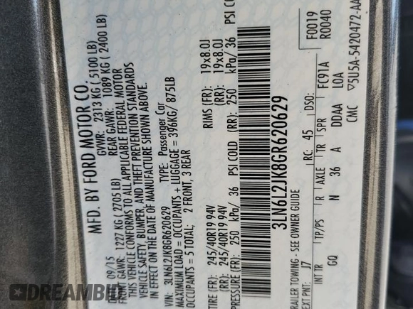 2016 Lincoln MKZ with VIN 3LN6L2JK8GR620629, listed as a Copart auction lot 46929185 with 51,075 mi miles and Salvage Title. Bid and sale history available at carsss.com. Image 12.