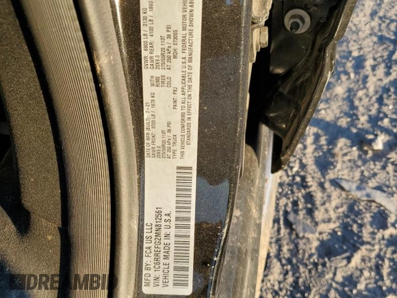 2021 Ram 1500 Big Horn z VIN 1C6RREFG2MN812561, wystawiony jako Copart lot #75305674 z przebiegiem Nie podano mil oraz Szkoda całkowita • Salvage title. Historia ofert i sprzedaży dostępna na DreamBid. Obrazek 15.