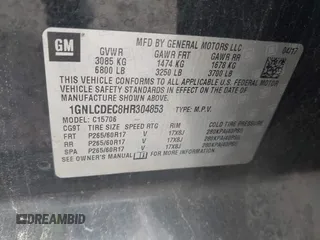 2017 Chevrolet Tahoe Commercial with VIN 1GNLCDEC8HR304853, listed as a IAAI auction lot 41924731 with 175,577 mi miles and . Bid and sale history available at DreamBid. Image 9.