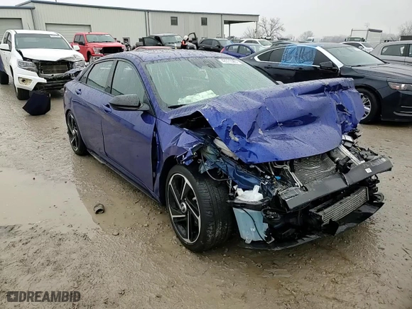 2023 Hyundai Elantra N Line with VIN KMHLR4AF2PU499850, listed as a Copart auction lot 42873365 with 0 mi miles and Salvage Title. Bid and sale history available at carsss.com. Image 10.