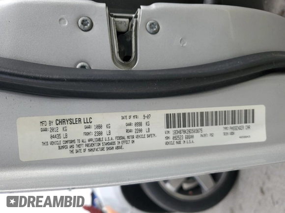 2008 Dodge Caliber R/T with VIN 1B3HB78K28D503675, listed as a Copart auction lot 42827395 with 161,960 mi miles and Salvage Title. Bid and sale history available at DreamBid. Image 15.