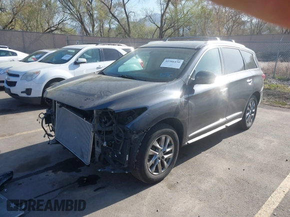 2013 Infiniti JX35 with VIN 5N1AL0MM3DC343801, listed as a IAAI auction lot 41986430 with 117,476 mi miles. Bid and sale history available at carsss.com. Image 19.