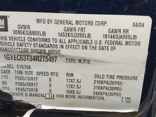 2004 Cadillac Escalade z VIN 1GYEC63T34R273497, wystawiony jako IAAI lot #41719537 z przebiegiem 256 975 mil mil oraz . Historia ofert i sprzedaży dostępna na DreamBid. Obrazek 9.