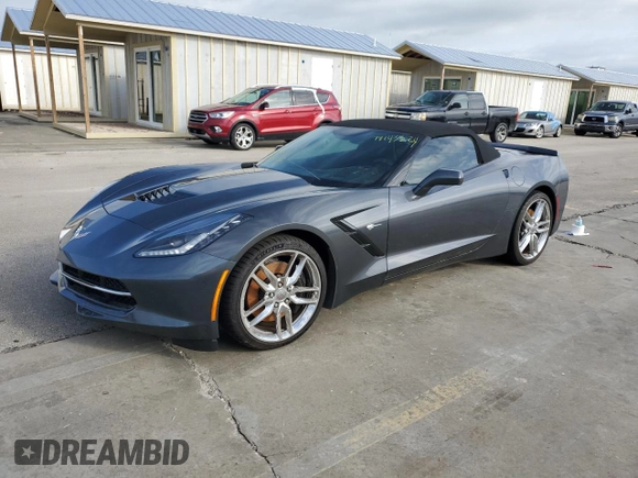 2014 Chevrolet Corvette Z51 3LT z VIN 1G1YM3D77E5125967, wystawiony jako Copart lot #74243324 z przebiegiem Nie podano mil oraz Szkoda całkowita • Salvage title. Historia ofert i sprzedaży dostępna na DreamBid. Obrazek 1.
