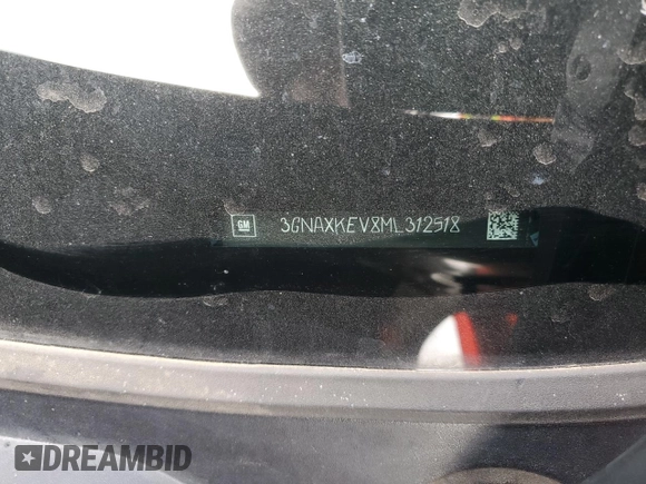 2021 Chevrolet Equinox LT with VIN 3GNAXKEV8ML312518, listed as a Copart auction lot 57049945 with Not provided miles and Salvage title. Bid and sale history available at DreamBid. Image 13.