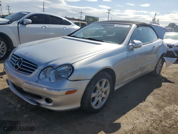 2004 Mercedes-Benz CLK-Class Cabriolet 3.2L with VIN WDBTK65G94T018208, listed as a Copart auction lot 76074114 with 62,358 mi miles and Non Repairable. Bid and sale history available at carsss.com. Image 1.