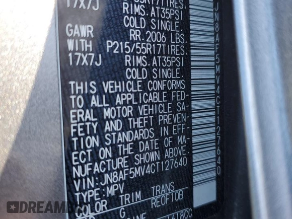 2012 Nissan Juke SL with VIN JN8AF5MV4CT127640, listed as a Copart auction lot 49020425 with Not Provided miles and Salvage Title. Bid and sale history available at DreamBid. Image 14.