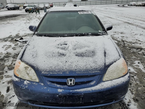 2001 Honda Civic EX with VIN 1HGEM21981L061939, listed as a Copart auction lot 87461744 with 230,989 mi miles and Salvage Title. Bid and sale history available at carsss.com. Image 5.