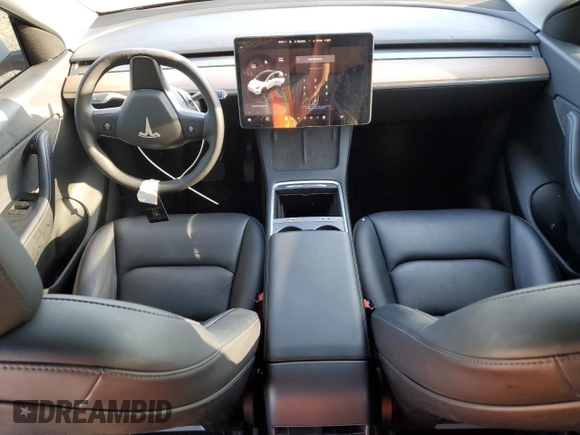 2022 Tesla Model Y Long Range with VIN 7SAYGAEE7NF376795, listed as a Copart auction lot 55113135 with 66,796 mi miles and Salvage Title. Bid and sale history available at carsss.com. Image 8.