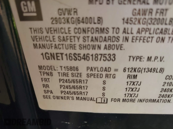 2004 Chevrolet TrailBlazer EXT LT with VIN 1GNET16S546187533, listed as a IAAI auction lot 41648066 with 132,481 mi miles. Bid and sale history available at carsss.com. Image 9.