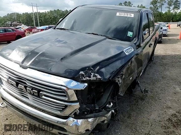 2019 Ram 1500 Laramie with VIN 1C6SRFJT6KN714870, listed as a Copart auction lot 55137815 with 92,941 mi miles and Salvage title. Bid and sale history available at DreamBid. Image 13.