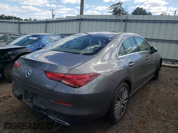 2020 Mercedes-Benz CLA with VIN W1K5J4HB0LN088819, listed as a Copart auction lot 58633461 with 58,595 mi miles. Bid and sale history available at carsss.com. Image 4.