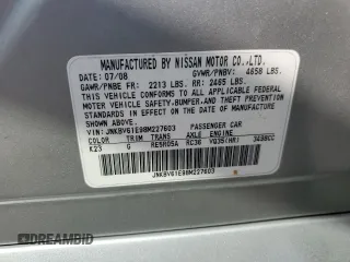 2008 Infiniti G35 Journey with VIN JNKBV61E98M227603, listed as a Copart auction lot 70249264 with 183,216 mi miles and Salvage Title. Bid and sale history available at DreamBid. Image 15.