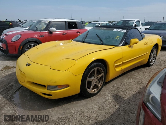 2002 Chevrolet Corvette with VIN 1G1YY32G325108585, listed as a Copart auction lot 75014384 with 76,856 mi miles and Non Repairable. Bid and sale history available at carsss.com. Image 1.