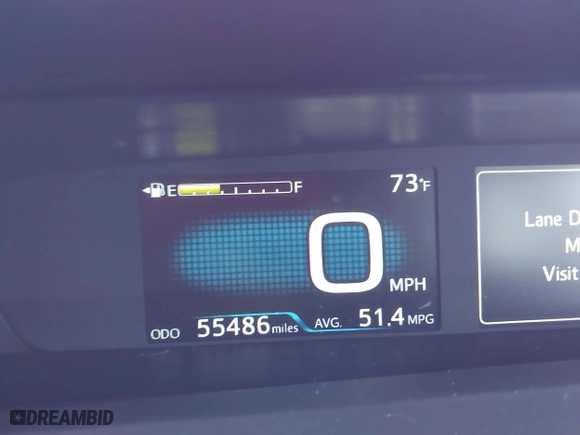 2019 Toyota Prius L Eco with VIN JTDKARFU1K3087249, listed as a IAAI auction lot 41583992 with 55,486 mi miles. Bid and sale history available at carsss.com. Image 7.