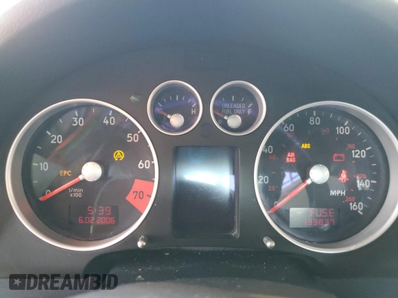 2005 Audi TT with VIN TRUTC28N651010474, listed as a Copart auction lot 60269635 with 133,837 mi miles and Salvage title. Bid and sale history available at DreamBid. Image 9.