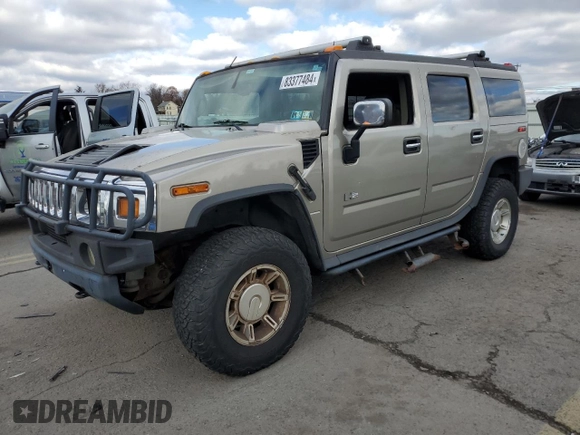 2003 Hummer H2 with VIN 5GRGN23U33H130871, listed as a Copart auction lot 83377484 with 186,126 mi miles and Clean Title. Bid and sale history available at carsss.com. Image 1.