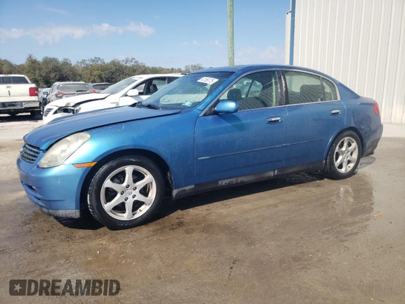 2003 Infiniti G35 w/Leather with VIN JNKCV51E23M302441, listed as a Copart auction lot 44156175 with 173,387 mi miles and Salvage Title. Bid and sale history available at carsss.com. Image 1.