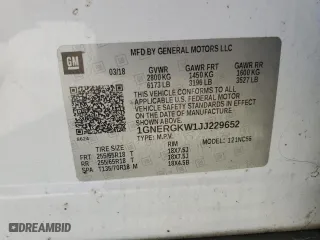 2018 Chevrolet Traverse LT Cloth with VIN 1GNERGKW1JJ229652, listed as a Copart auction lot 74206004 with 184,294 mi miles and Salvage Title. Bid and sale history available at carsss.com. Image 15.
