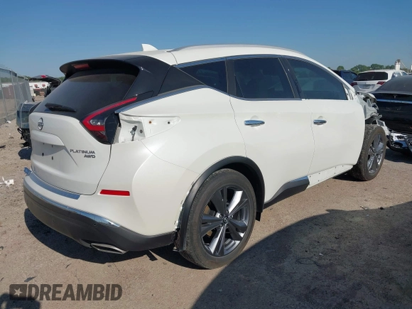 2024 Nissan Murano Platinum with VIN 5N1AZ2DS5RC108736, listed as a IAAI auction lot 42029826 with 18,026 mi miles and . Bid and sale history available at DreamBid. Image 4.