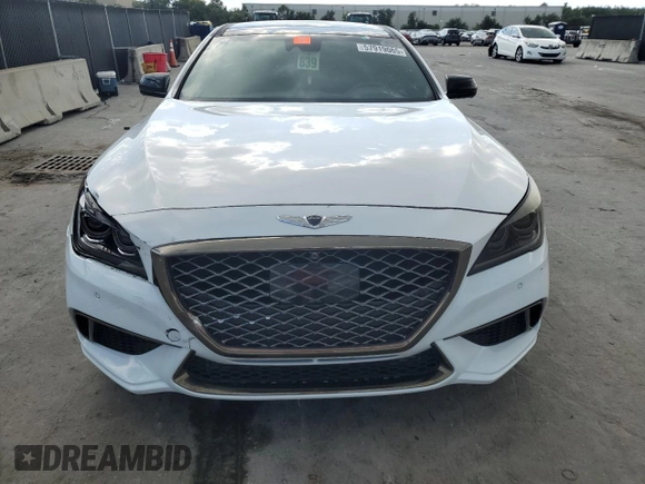 2018 Genesis G80 Sport z VIN KMHGN4JB7JU243284, wystawiony jako Copart lot #57919065 z przebiegiem 87 851 mil mil oraz Tytuł czysty. Historia ofert i sprzedaży dostępna na DreamBid. Obrazek 5.