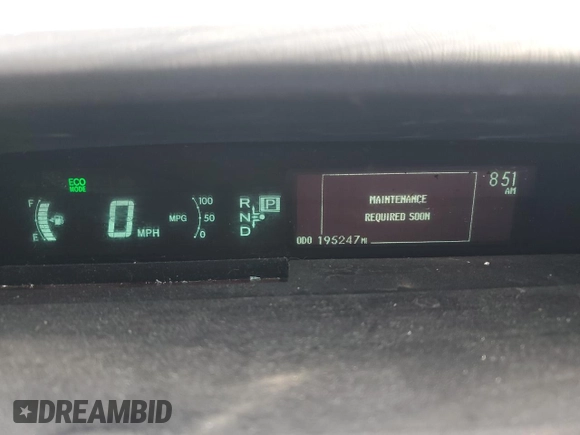 2013 Toyota Prius One with VIN JTDKN3DU6D1642733, listed as a Copart auction lot 50372815 with 195,247 mi miles and Salvage Title. Bid and sale history available at DreamBid. Image 9.