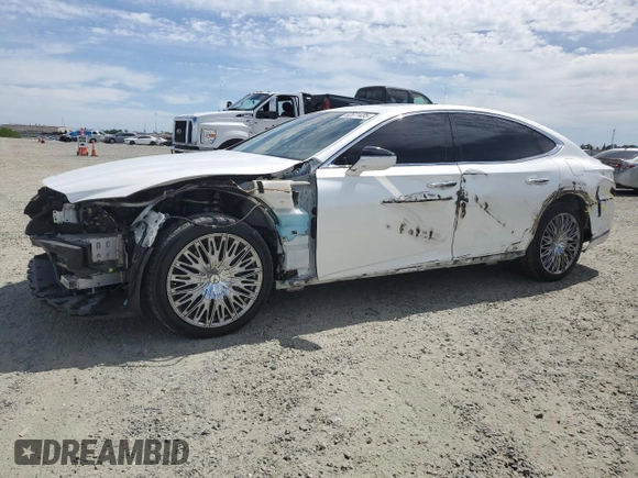 2018 Lexus LS 500 z VIN JTHB51FF7J5003380, wystawiony jako Copart lot #52611435 z przebiegiem 86 573 mil mil oraz Szkoda całkowita • Salvage title. Historia ofert i sprzedaży dostępna na DreamBid. Obrazek 1.