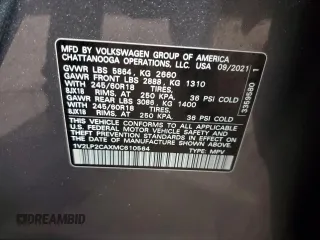 2021 Volkswagen Atlas SE z VIN 1V2LP2CAXMC610564, wystawiony jako Copart lot #56072395 z przebiegiem 64 140 mil mil oraz Tytuł czysty. Historia ofert i sprzedaży dostępna na DreamBid. Obrazek 13.