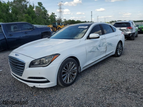 2015 Hyundai Genesis 3.8L with VIN KMHGN4JE7FU104371, listed as a Copart auction lot 51017965 with 134,362 mi miles and Salvage Title. Bid and sale history available at carsss.com. Image 1.