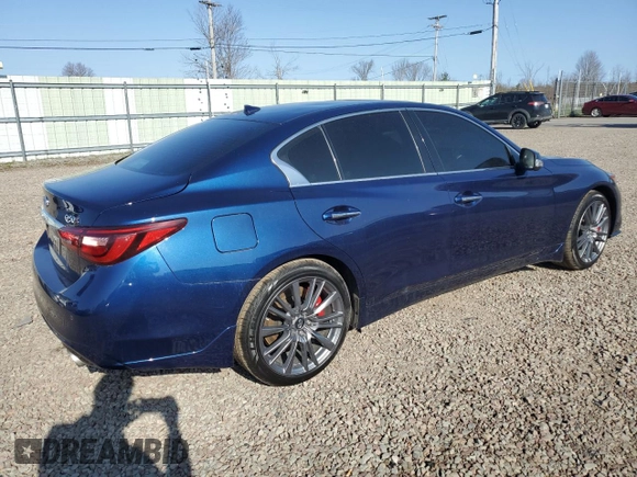 2018 Infiniti Q50 RED SPORT 400 with VIN JN1FV7AR0JM481270, listed as a Copart auction lot 53777515 with 42,555 mi miles and Clean Title. Bid and sale history available at carsss.com. Image 3.