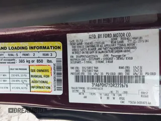 2013 Ford Fusion SE with VIN 3FA6P0H7XDR222676, listed as a IAAI auction lot 42412028 with 139,573 mi miles and . Bid and sale history available at DreamBid. Image 9.