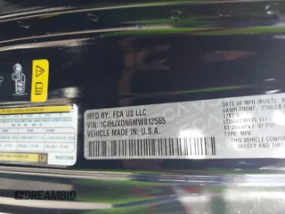 2021 Jeep Wrangler Unlimited Sport S with VIN 1C4HJXDN6MW812565, listed as a IAAI auction lot 41506140 with 27,273 mi miles and . Bid and sale history available at DreamBid. Image 9.