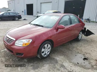2007 Kia Spectra EX with VIN KNAFE121775427693, listed as a Copart auction lot 76727994 with 100,197 mi miles and Salvage Title. Bid and sale history available at carsss.com. Image 1.