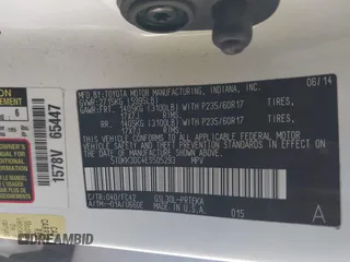 2014 Toyota Sienna LE AAS with VIN 5TDKK3DC4ES505293, listed as a IAAI auction lot 42021409 with 70,319 mi miles. Bid and sale history available at carsss.com. Image 9.